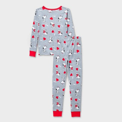 Kids' 2pc Snoopy x Kisses Valentine's Day Tight Fit Pajama Set  4