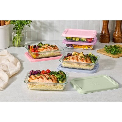 Ello Everyday 10pc 3c Glass Meal Prep Food Storage Container Set Prism