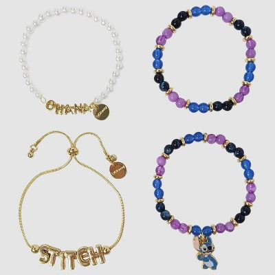 Girls' Lilo & Stitch Bracelet Set - Gold/Blue