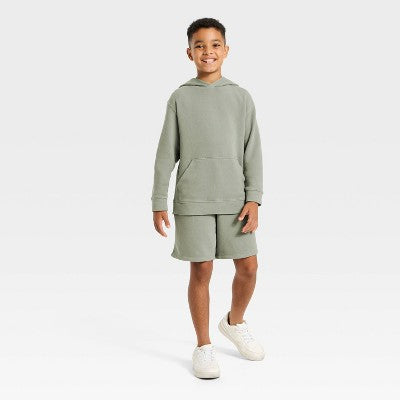 Boys' French Terry Hooded Pullover Sweatshirts - Gray L