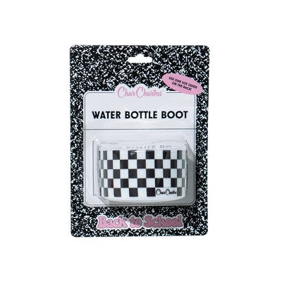 CharCharms Check Water Bottle Boot White/Black