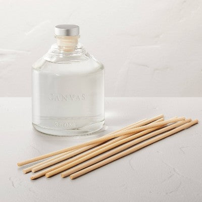 11.83 fl oz Canvas Oil Reed Diffuser - Hearth & Hand with Magnolia: Glass Bottle, Fresh Linen Scent, No Flame Needed