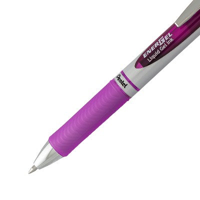 Pentel EnerGel 3pk Gel Pen Violet Ink with +1 Refill: 0.7mm Quick Drying Retractable Purple Ink Pens, Art & Stationery