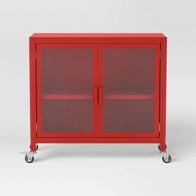 2 Door Metal Rolling Locker Storage Cabinet Coral Red - Room Essentials (LOCAL PICKUP ONLY)