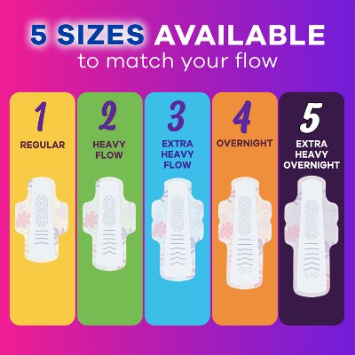 Always Radiant Extra Heavy Flow Pads with Wings - Light Clean Scent - Size 3 - 40ct