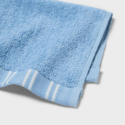 6pc Everyday Striped Dorm Towel Set Blue/White - Room Essentials