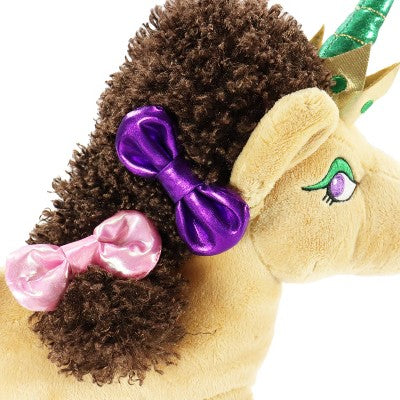 Animal Adventure 4.5'' Afro Unicorn Laying Unicorns Plush Tan