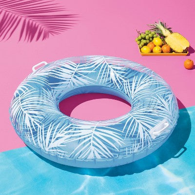 36" Pool Tube with Handles Palm Inner Tube - Sun Squad Light Blue