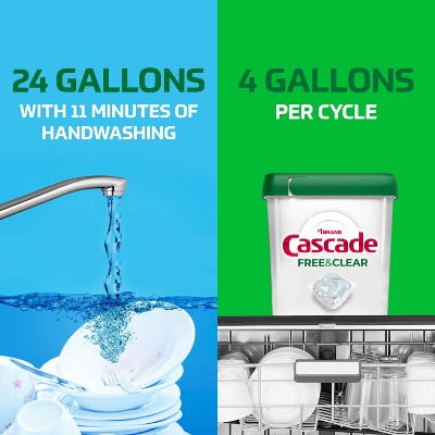 Cascade Free & Clear Pods Dishwasher Detergents - Lemon Essence - 47ct