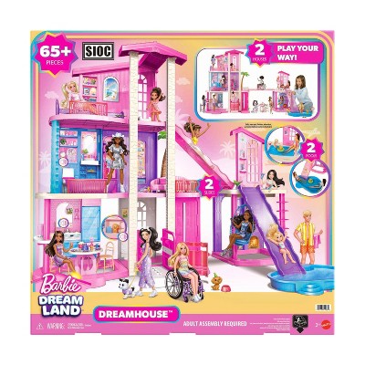 Barbie DreamHouse Dollhouse 2026, 2 Pools, 2 Slides, 2 Houses, Elevator with 3 Levels & 65+ Pieces Including Furniture & Accessories (LOCAL PICKUP ONLY)