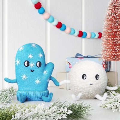 Felt Mitten and Snowball Duo Christmas Figurine - Wondershop