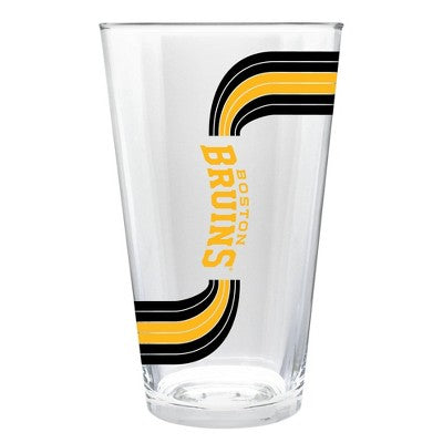 NHL Boston Bruins Retro Wave Pint Glass - 16oz