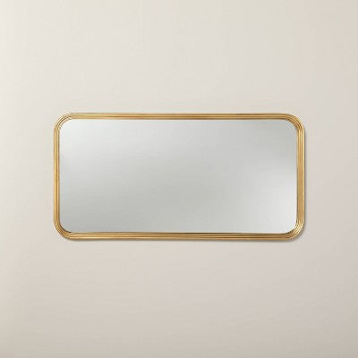 20"x40" Decorative Molding Rectangular Wall Mirror Antique Brass - Hearth & Hand with Magnolia (LOCAL PICKUP ONLY)
