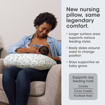 Boppy Nursing Pillow - Gray Beige Leaves