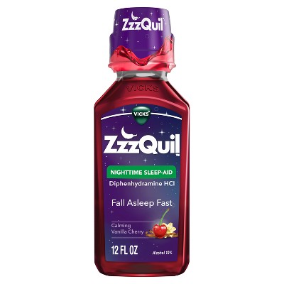 ZzzQuil Calming Liquid - Vanilla Cherry - Diphenhydramine - 12 fl oz