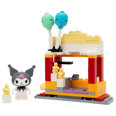Hello Kitty Small Set & 2.2" Buildable Figure BLDR Sanrio Small Set - Popcorn Booth With Chococat & Kuromi