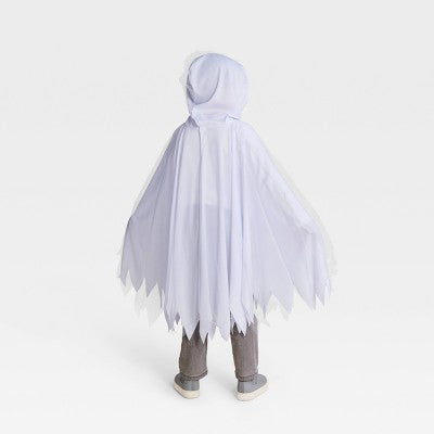 Kids' Ghost Cape Halloween Costume - Hyde and EEK! Boutique: White Polyester, Ages 3+