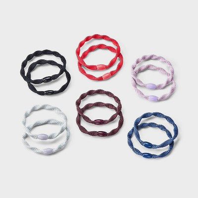 Twisted Hair Elastics with Bead - 12pk - All In Motion: Hair Styling, Securing Hair, Rubber