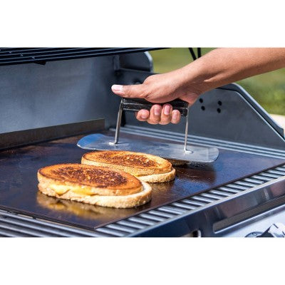 Char-Broil Carbon Steel Heat-Resistant Griddle Stone Grill Topper Silver