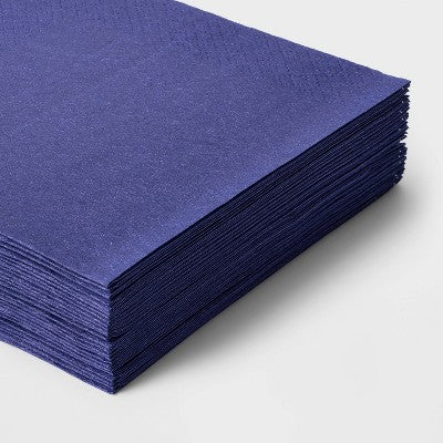 30ct Beverage Napkins Navy - Spritz