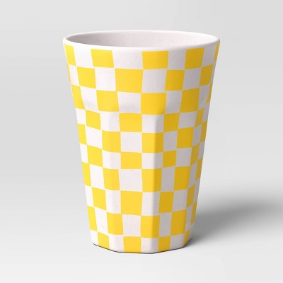 19oz Melamine Tumbler Yellow Checker - Room Essentials