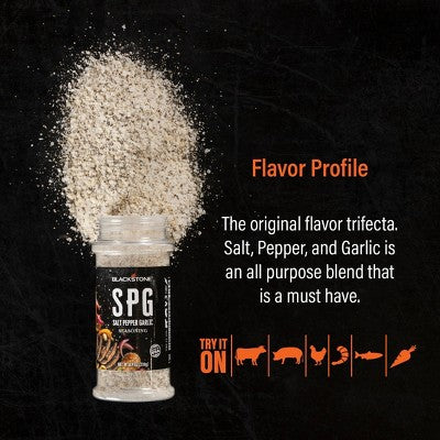 Blackstone SPG Salt, Pepper, and Garlic Seasoning 8.4oz: Hickory Citrus BBQ Rub for Meats & Veggies
