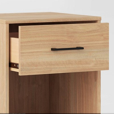 Mixed Materials Wood and Metal Nightstand Natural Wood - Room Essentials (LOCAL PICKUP ONLY)