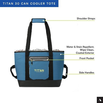 Titan by Arctic Zone 30Cans/20 qt Insulated Cooler Tote - Marine Blue