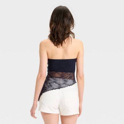 Women's Sheer Tube Top - Wild Fable Navy Blue L