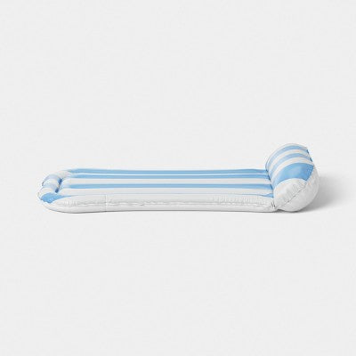 Pool Lounge Mat Striped Pool Lounger - Sun Squad Blue/White