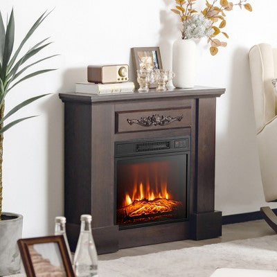 Costway 18" Electric Fireplace Inserts & Freestanding Adjustable Heater Log Flame 1400W (LOCAL PICKUP ONLY)