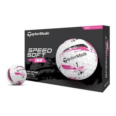 TaylorMade Speed Soft Ink Golf Balls 12bp - Pink: Sports Ionomer Shell, Rubber Fill