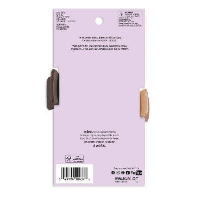 scunci Unbreakable Zigzag Plastic Claw Clips - Mixed Finish - Brown/Light Brown - All Hair - 2pcs