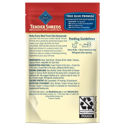 Blue Buffalo Chicken and Beef Flavor Shreds Wet Dog Food - 2.5oz