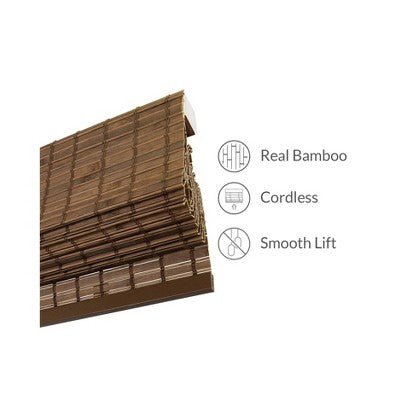23"x64" Chicology Light Filtering Bamboo Roman Shade Pinecone Brown (LOCAL PICKUP ONLY)