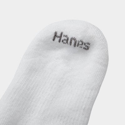 Hanes Boys' 10pk Premium Ankle Socks - Black/White L