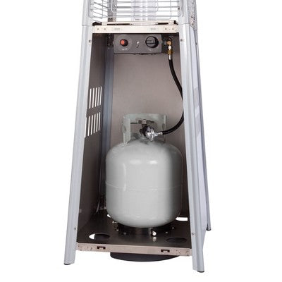 Fire Sense Pyramid Flame Patio Heater 40,000 BTU Outdoor Propane Heater Tower with Wheels - Stainless Steel (LOCAL PICKUP ONLY)