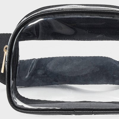 Essential Belt Crossbody Bag - Universal Thread Clear/Black: TPU Shell, Adjustable Strap, Crossbody Style, Solid Pattern