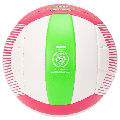 Franklin Sports Super Soft Spike Volleyball - Lime/Pink: Indoor & Outdoor Use, PVC Shell