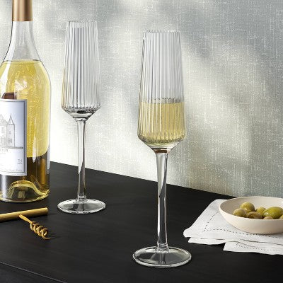 7.1oz Ribbed Stemmed Cassin Champagne Flute - Threshold
