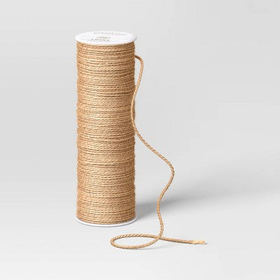 2" Jute Christmas Ribbon Natural 150ft - Wondershop