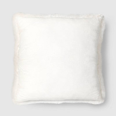 Oversized Square Soft Density Faux Shearling Throw Pillow Ivory - Threshold (LOCAL PICKUP ONLY)