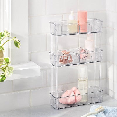 9"x3"x14" 3 Tier Shelf Clear - Brightroom