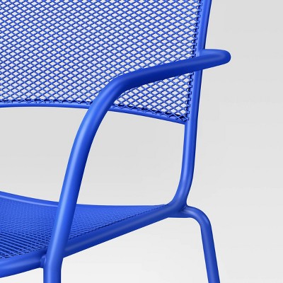 Metal Mesh Patio Stack Chair Blue - Room Essentials (LOCAL PICKUP ONLY)