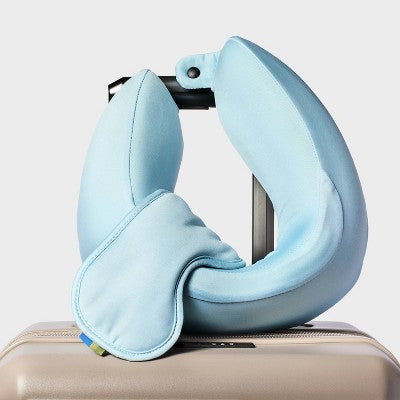 Neck Pillow and Eye Mask 2pc Set Muddy Aqua - Open Story?