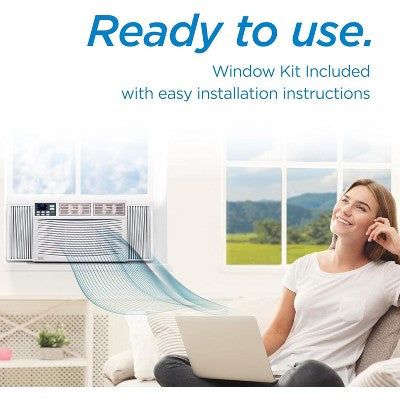 BLACK+DECKER Window Air Conditioner 8,000 BTU, Cools Up to 350 Sq. Ft., Remote Control, 3 Cooling Speeds and Fan Only Function, BWAC08WTB, White (LOCAL PICKUP ONLY)