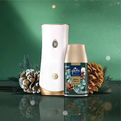 Glade Automatic Air Freshener Room Spray Holiday Scent Refills - Balsam & Spruce - 6.2oz