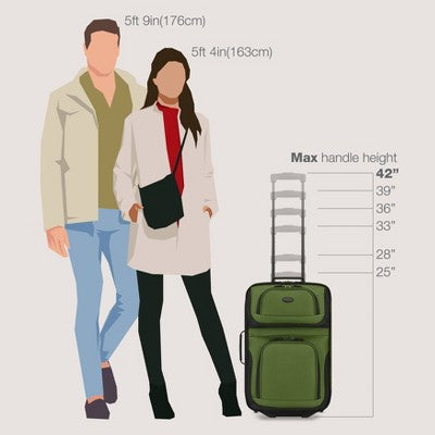 U.S. Traveler Rio 2pc Expandable Softside Carry On Luggage Set - Dark Green