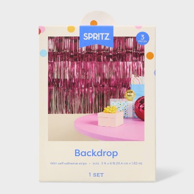Hot Pink Metallic Layered Fringe Decor - Spritz
