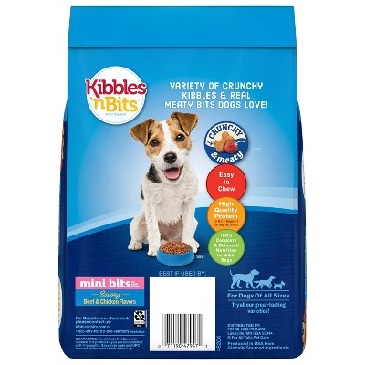 Kibbles 'n Bits Mini Bits Savory Beef & Chicken Flavors Small Breed Complete & Balanced Dry Dog Food - 3.5lbs